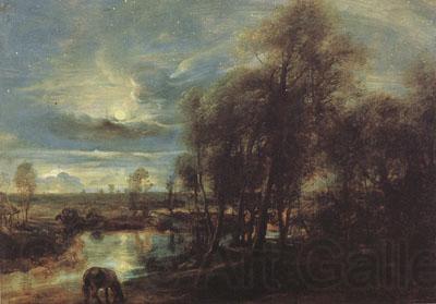Peter Paul Rubens Sunset Landscape with a Sbepberd and his Flock (mk01) Spain oil painting art